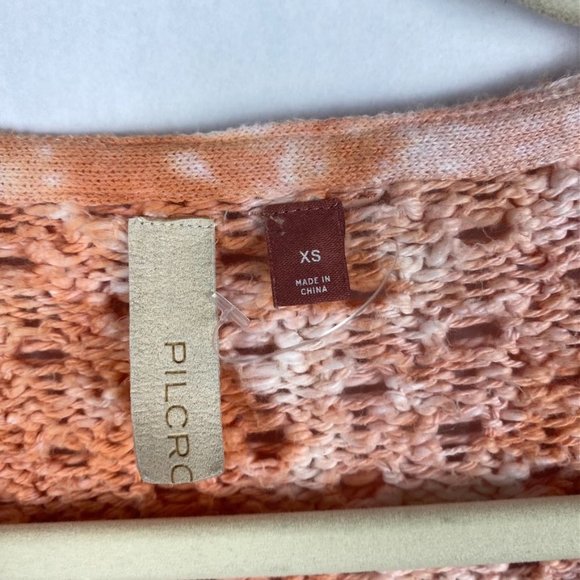 Anthropologie Pilcro Christian V-Neck Sweater Chunky Pullover Knit Coral Size XS - Picture 4 of 8